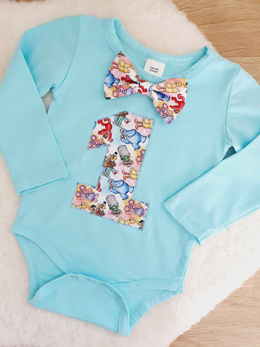 Boys 1st Birthday Long Sleeve Bodysuit, Size 1