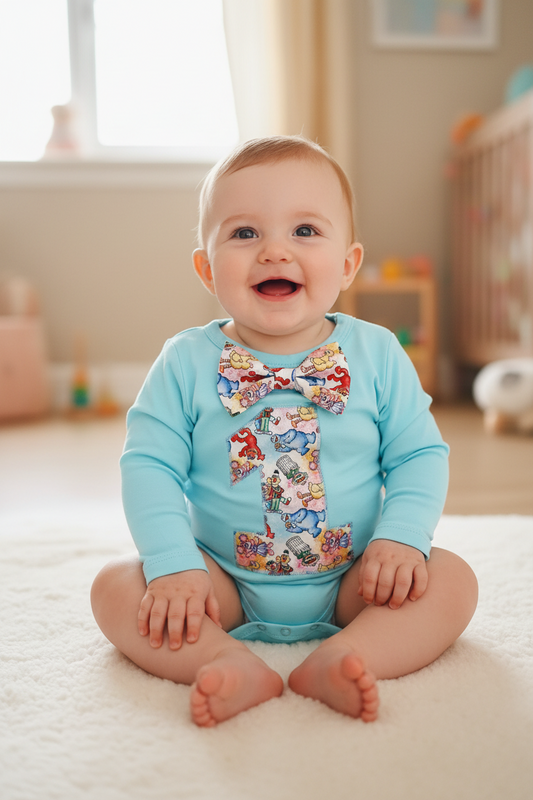 Boys 1st Birthday Long Sleeve Bodysuit, Size 1