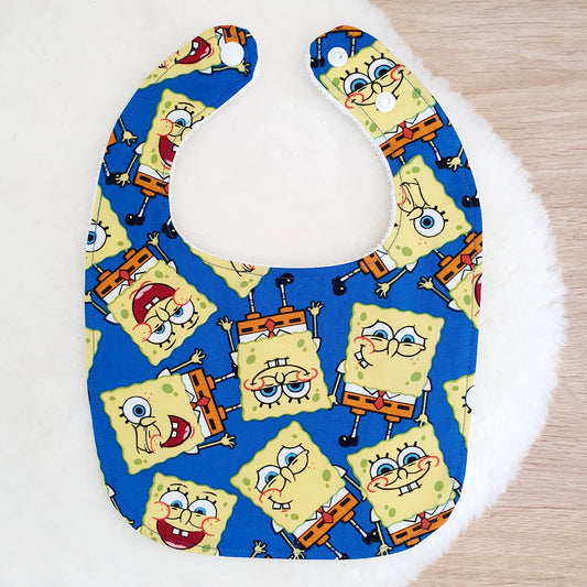 Spongebob Bib, Handmade Baby Bib, Feeding Bib