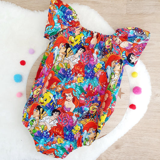 MERMAID Baby Girl Playsuit, Size 1, 1st Birthday / Cake Smash Outfit