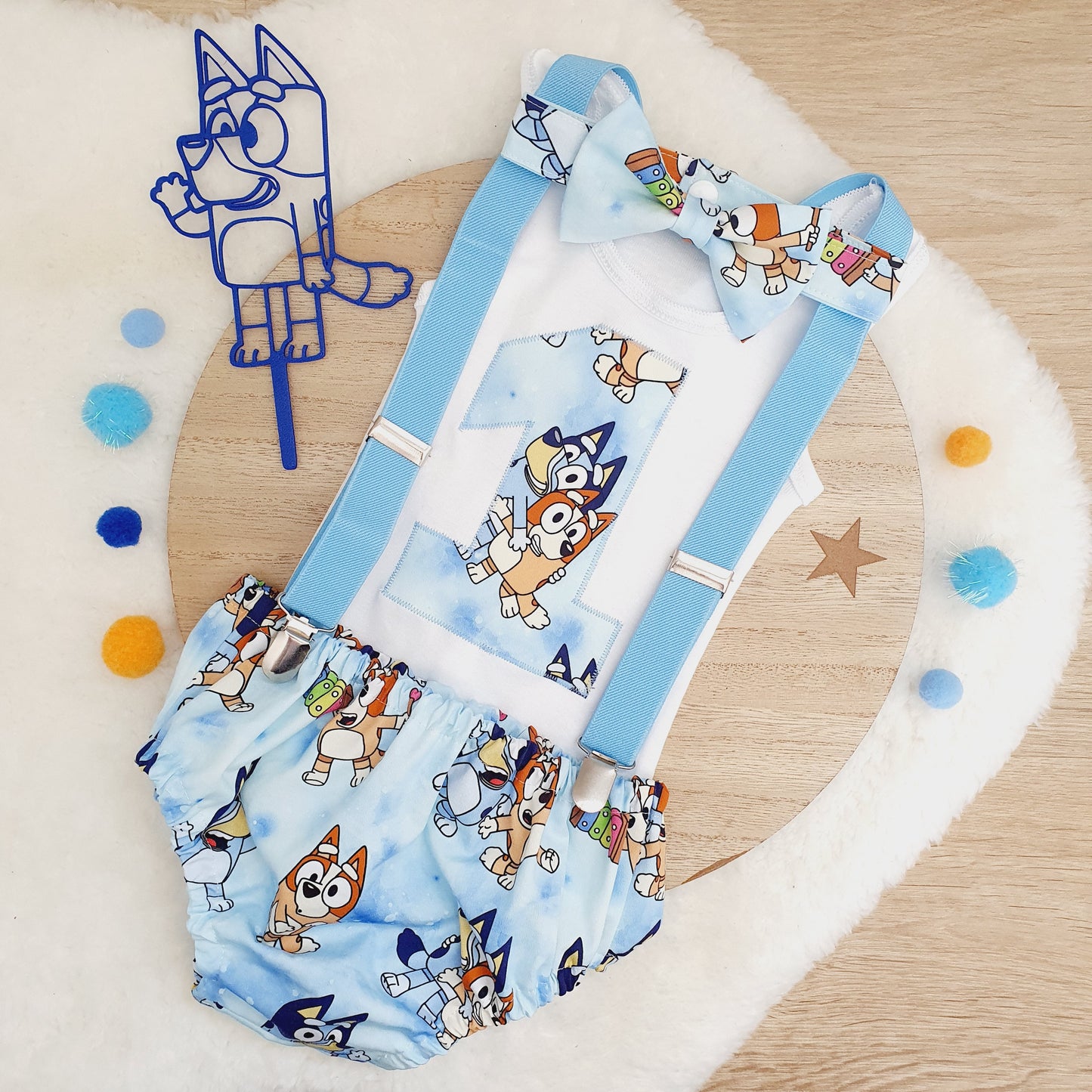 DOGS print Boys 1st Birthday Outfit, Size 0