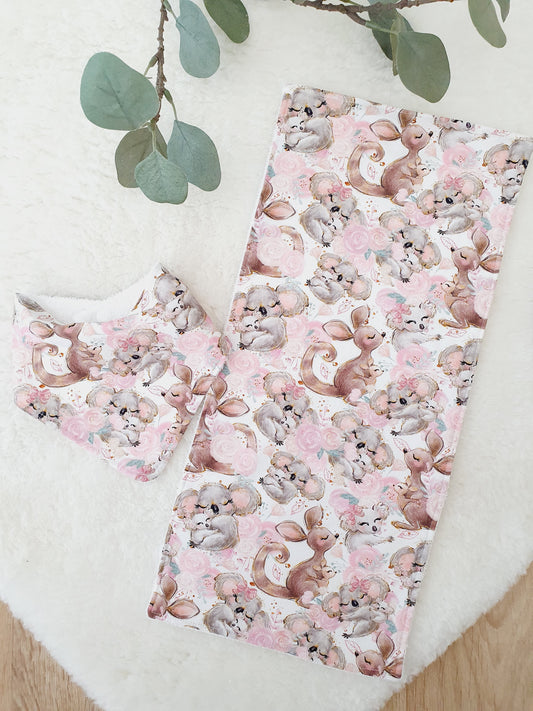 JOEYS Baby Bib and Burp Cloth Gift Set, Baby Shower Gift, Newborn Gift, Australian Baby Gift