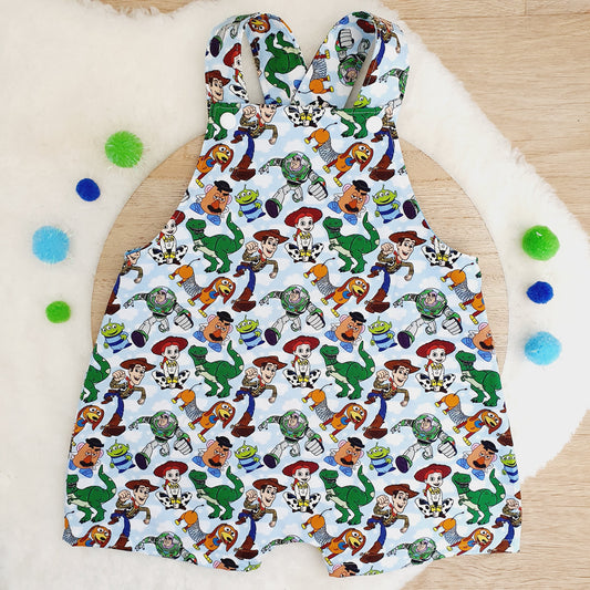 TOY STORY print Overalls, Baby Overalls, Short Leg Romper, Size 1