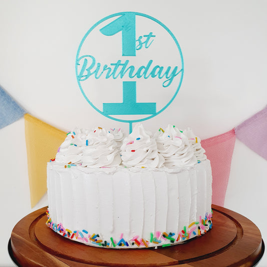 1st Birthday Cake Topper - Jade Green