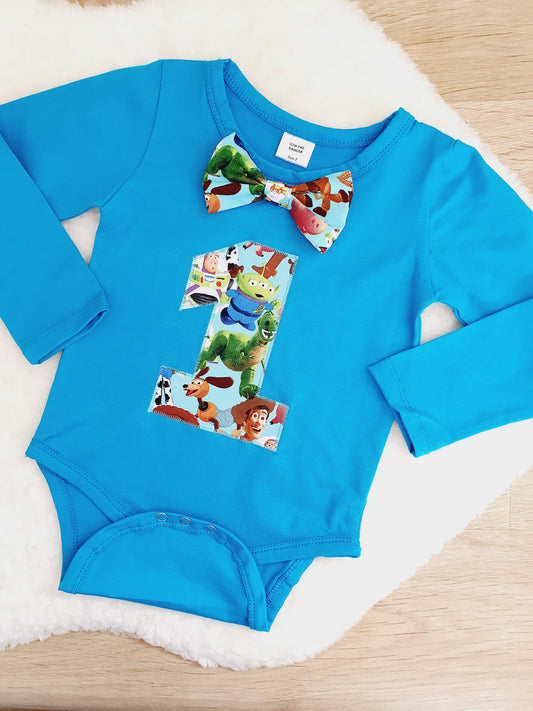 Boys 1st Birthday Long Sleeve Bodysuit, Size 2