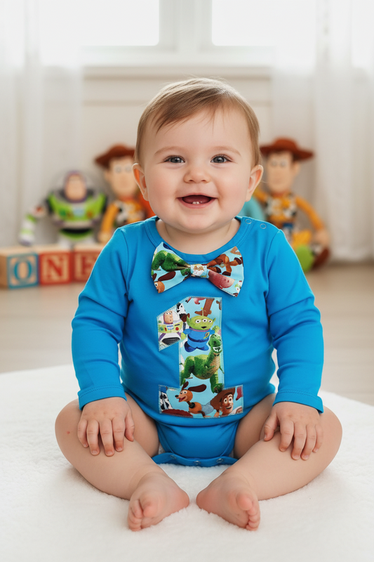 TOYS Boys 1st Birthday Long Sleeve Bodysuit, Size 2