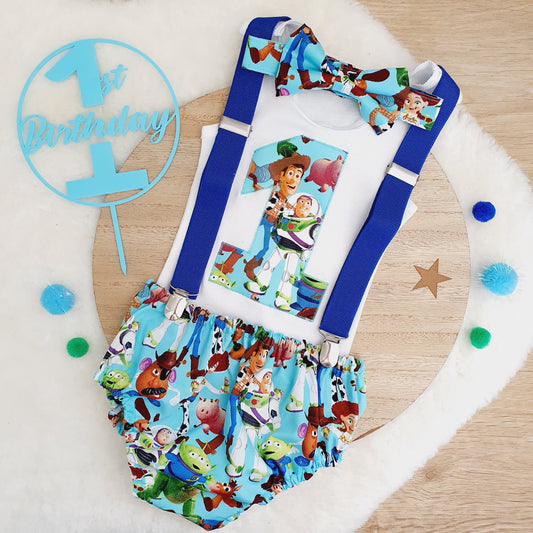 TOYS print Boys 1st Birthday Outfit, Size 0