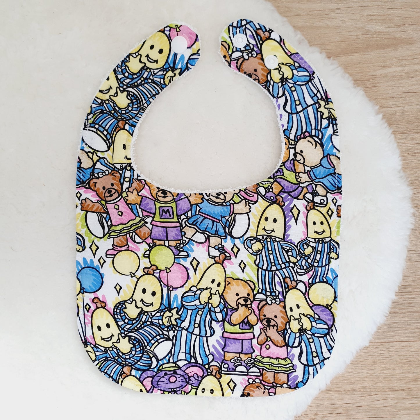 BANANAS print Bib, Handmade Baby Bib, Feeding Bib
