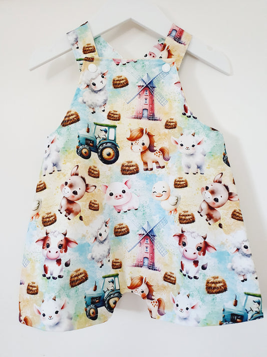 Baby / Toddler Overalls, Short Leg Romper, Size 1