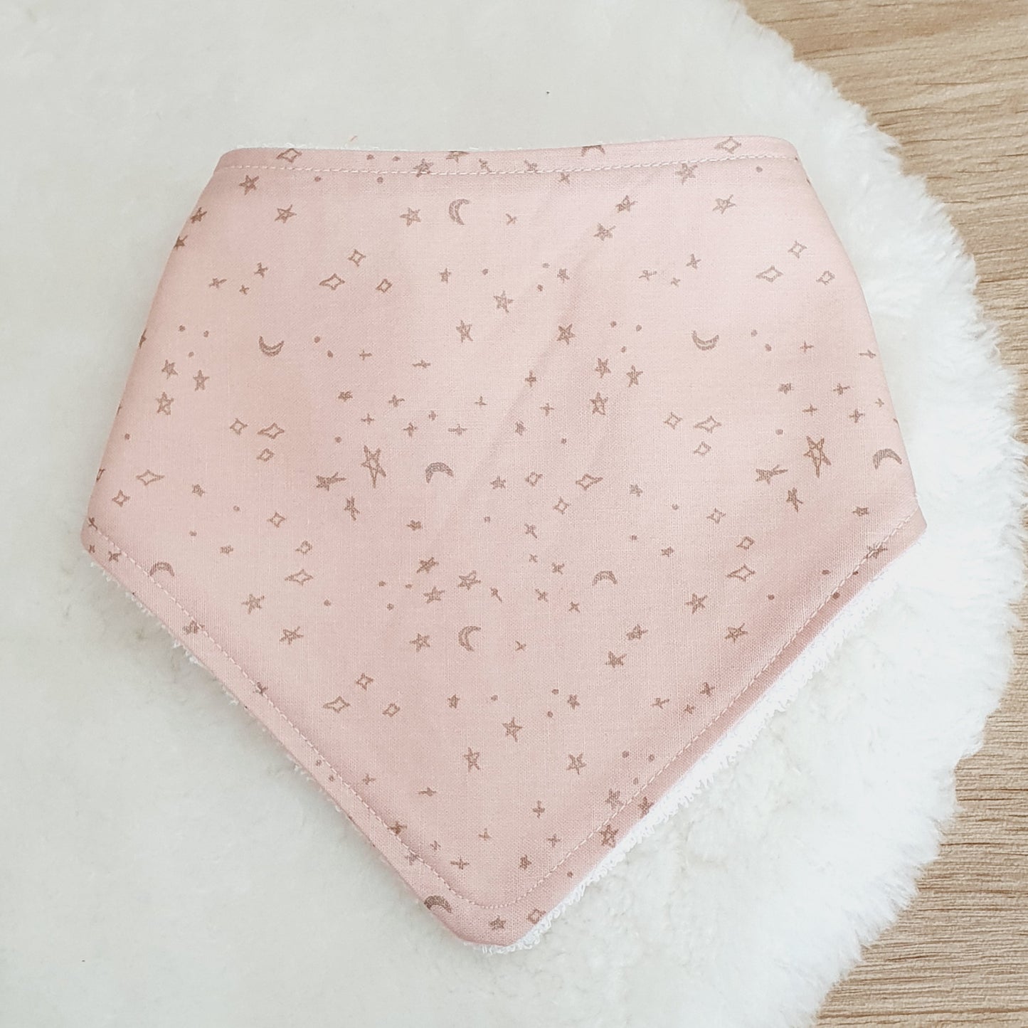 PALE PEACH Bandana Dribble Bib - Bamboo Backed Ultra Absorbent Bib