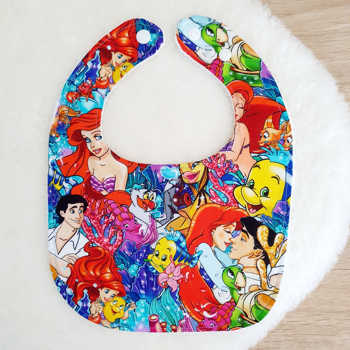 MERMAID print Bib, Handmade Baby Bib, Feeding Bib