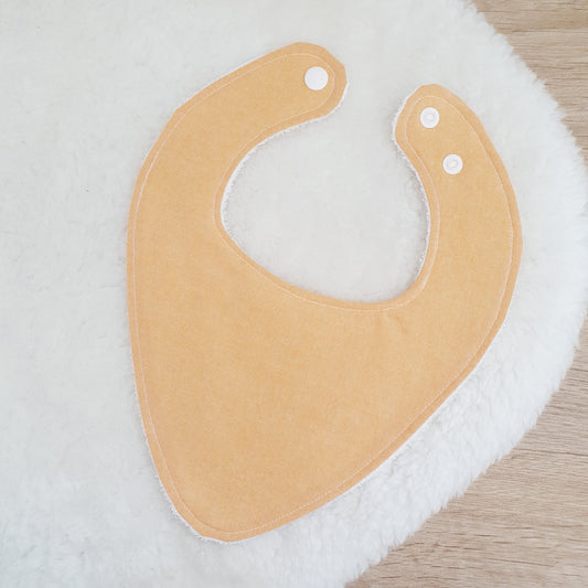 CHAMBRAY LIGHT ORANGE Bandana Dribble Bib, Handmade Baby Bib, Cotton / Bamboo, Ultra Absorbent