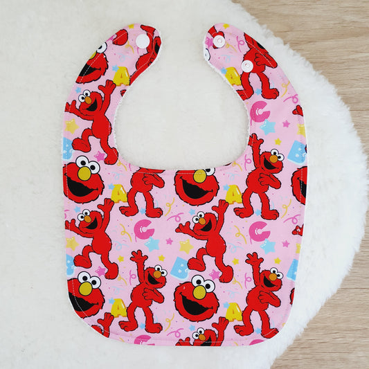 ELMO print Bib, Handmade Baby Bib, Feeding Bib