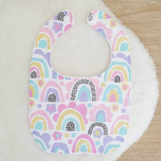 RAINBOW Bib, Handmade Baby Bib, Feeding Bib