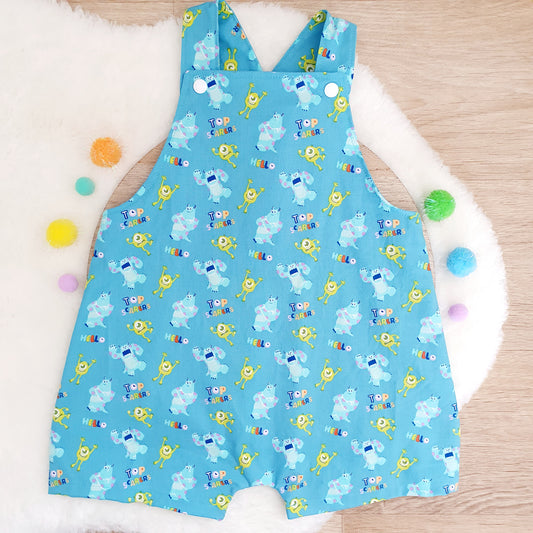 MONSTERS print Overalls, Size 2