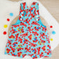 ELMO print Overalls, Baby Overalls, Short Leg Romper, Size 1
