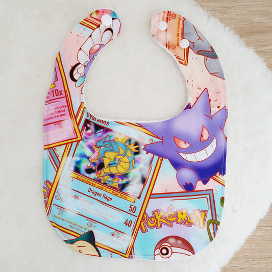 POKEMON print Bib, Handmade Baby Bib, Feeding Bib