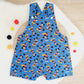 MOUSE print Overalls, Baby Overalls, Short Leg Romper, Size 1