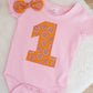 Girls 1st Birthday Short Sleeve Bodysuit &  Headband Set, Size 0