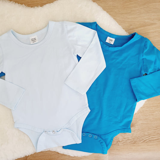 *SALE* 2 x Long Sleeve Basic Bodysuit, Size 2