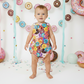 DONUT print Baby Romper, Size 1