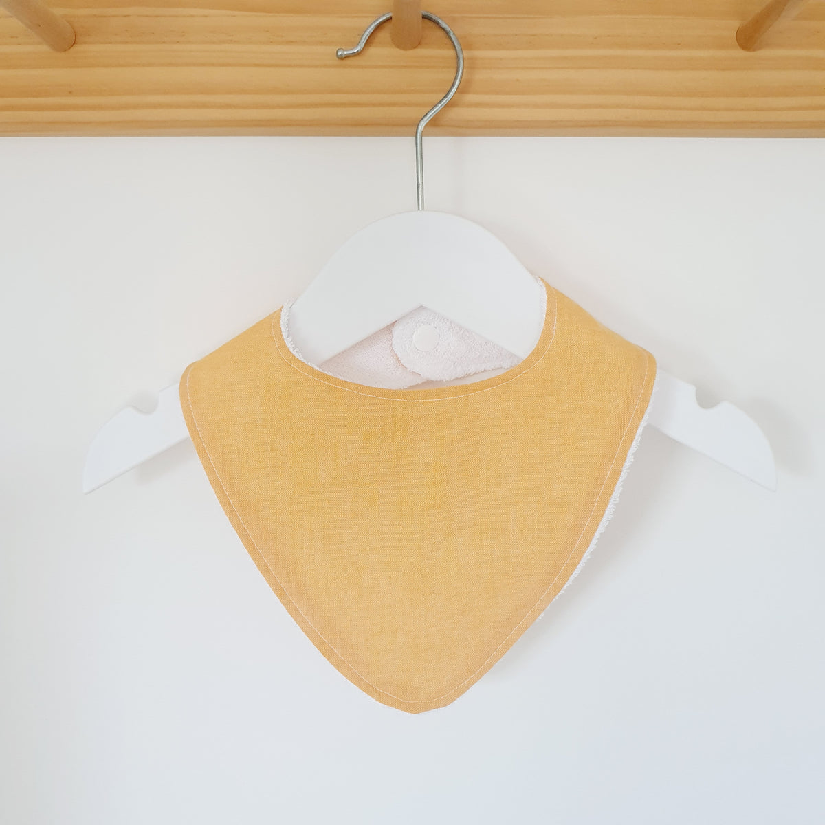 CHAMBRAY LIGHT ORANGE Bandana Dribble Bib, Handmade Baby Bib, Cotton / Bamboo, Ultra Absorbent