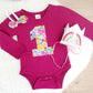 *SALE* Girls 1st Birthday Long Sleeve Bodysuit, Crown & Headband Set, Size 1, Sesame Street print