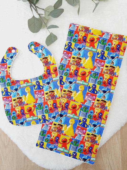 Baby Bib and Burp Cloth Gift Set, Baby Shower Gift, Newborn Gift, Baby Gift