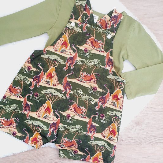 *SALE* LION KING print Overalls & Bodysuit Set, Size 2