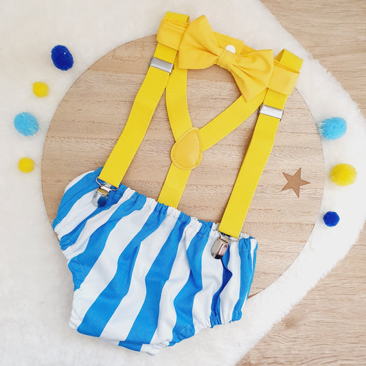 BANANAS IN PJS Inspired Boys Cake Smash Outfit, Size 1
