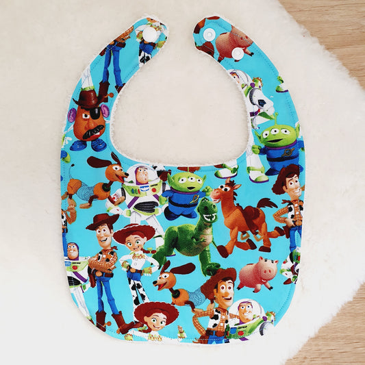 TOY STORY print Bib, Handmade Baby Bib, Feeding Bib