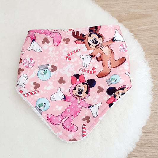 MOUSE CHRISTMAS Bandana Dribble Bib - Bamboo Backed Ultra Absorbent Bib