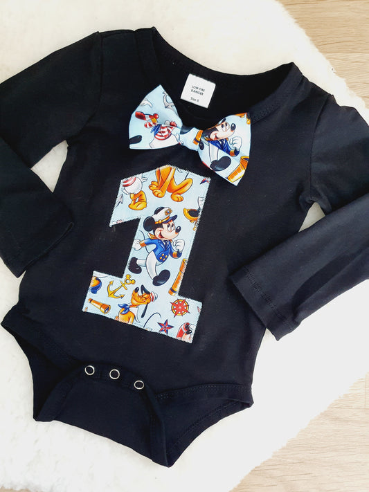 Boys 1st Birthday Long Sleeve Bodysuit, Size 0