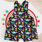 CHRISTMAS DINOSAURS Overalls, Baby Overalls, Short Leg Romper, Size 1