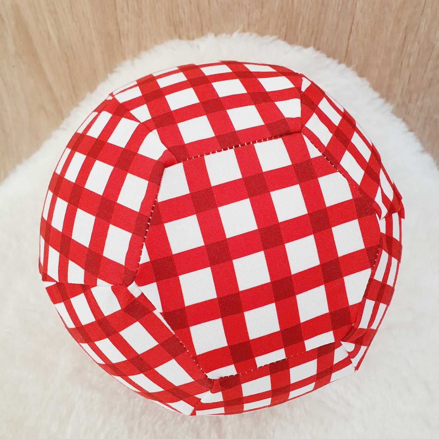 Balloon Ball Cover - Balloon Balls -  Handmade Fabric Balloon Cover - RED CHECK