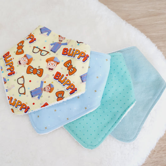 *SALE* 4 x Set of Bandana Dribble Bib - Bamboo Backed Ultra Absorbent Bib