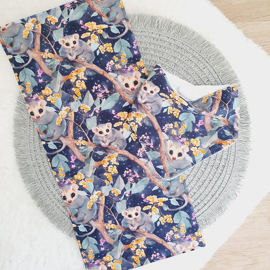 POSSUM Baby Bib and Burp Cloth Gift Set, Baby Shower Gift, Newborn Gift, Australian Baby Gift