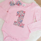Girls 1st Birthday Long Sleeve Bodysuit & Headband Set, Size 2 - Ditsy Floral