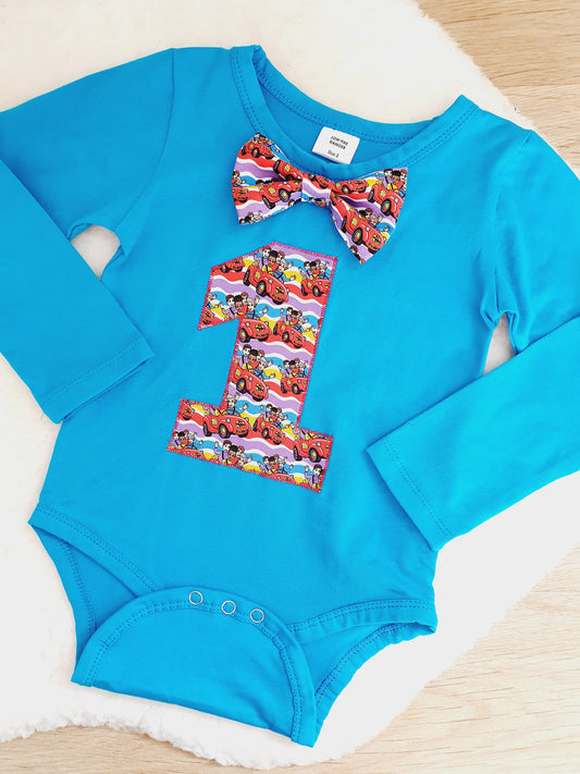 Boys 1st Birthday Long Sleeve Bodysuit, Size 2