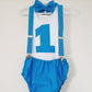 Marine Blue Boys 1st Birthday Outfit, Size 1