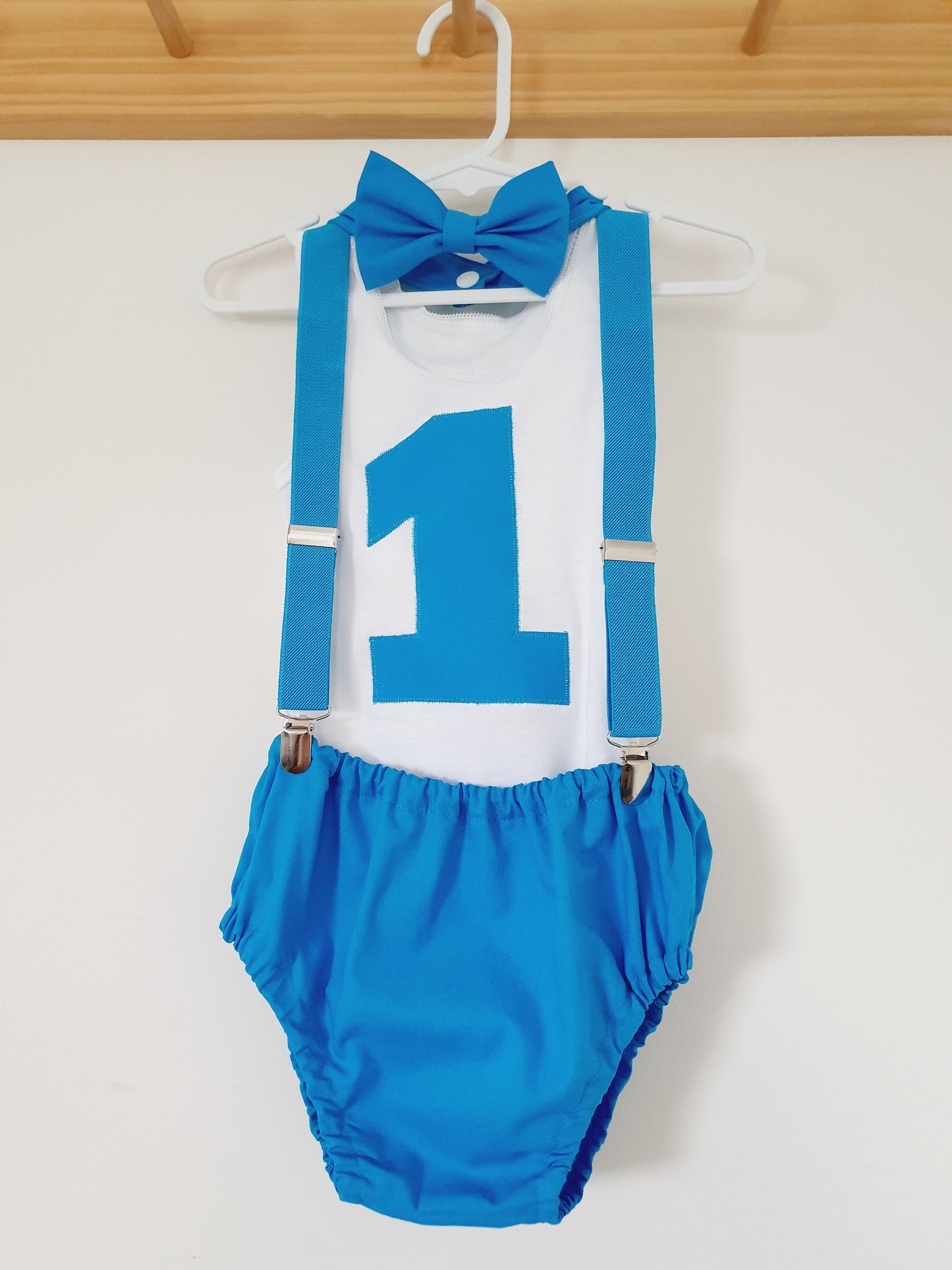 Marine Blue Boys 1st Birthday Outfit, Size 1