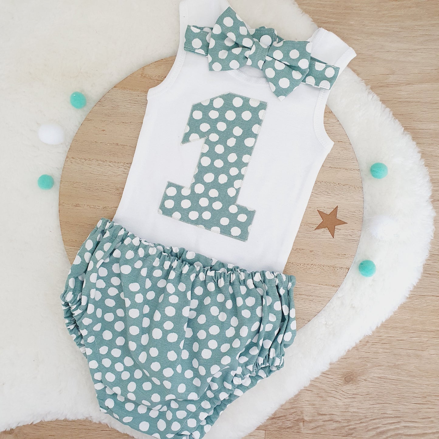 *SALE* Sage Boys 1st Birthday Outfit, Size 1
