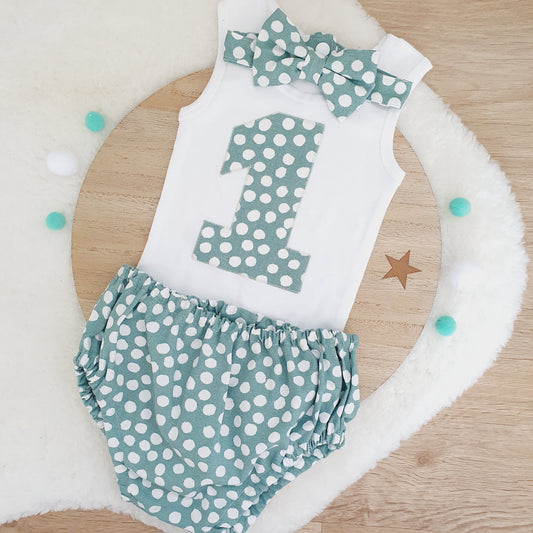 *SALE* Sage Boys 1st Birthday Outfit, Size 1