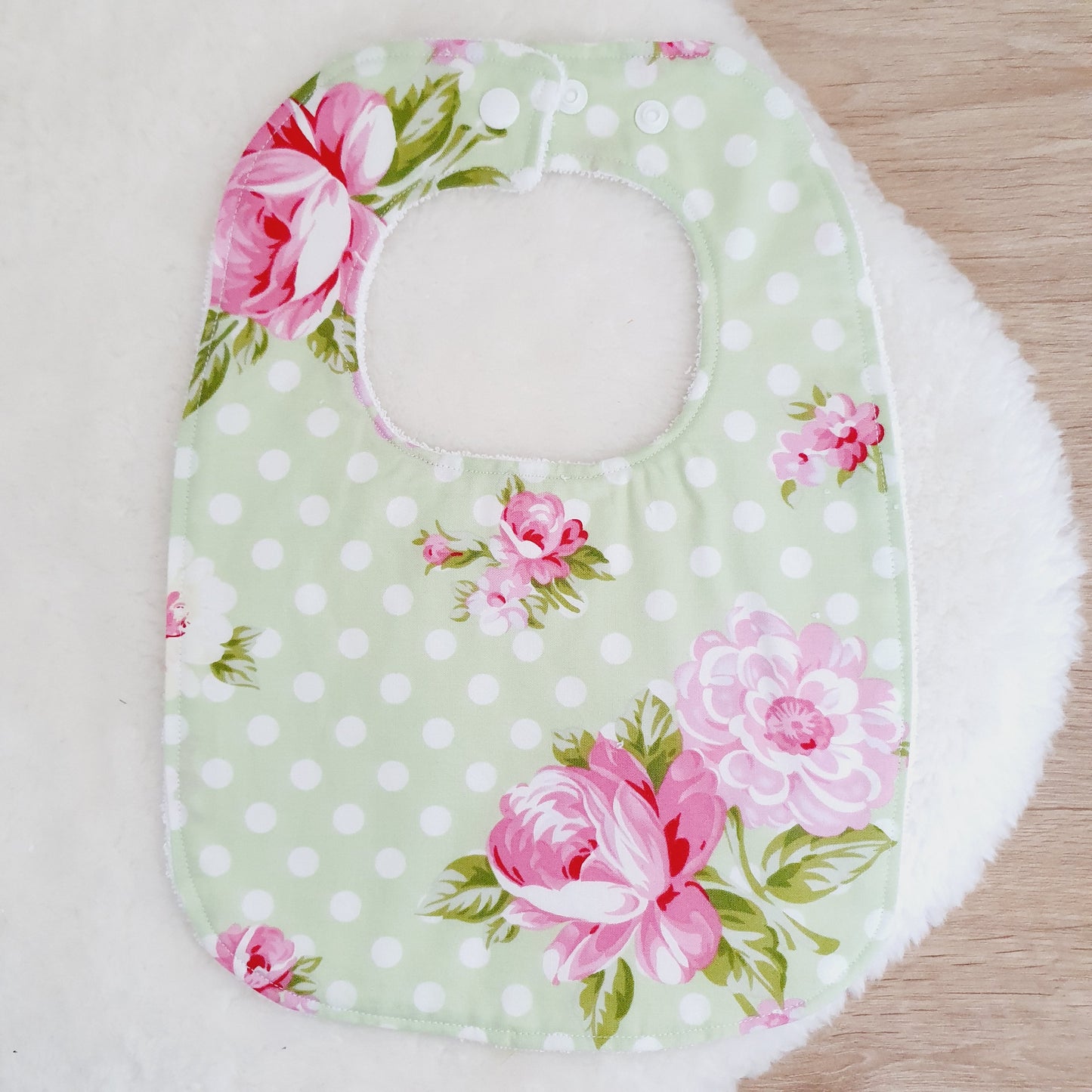 Roses Bib, Handmade Baby Bib, Feeding Bib