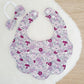 Floral Handmade Scalloped Baby Bib and Headband Set