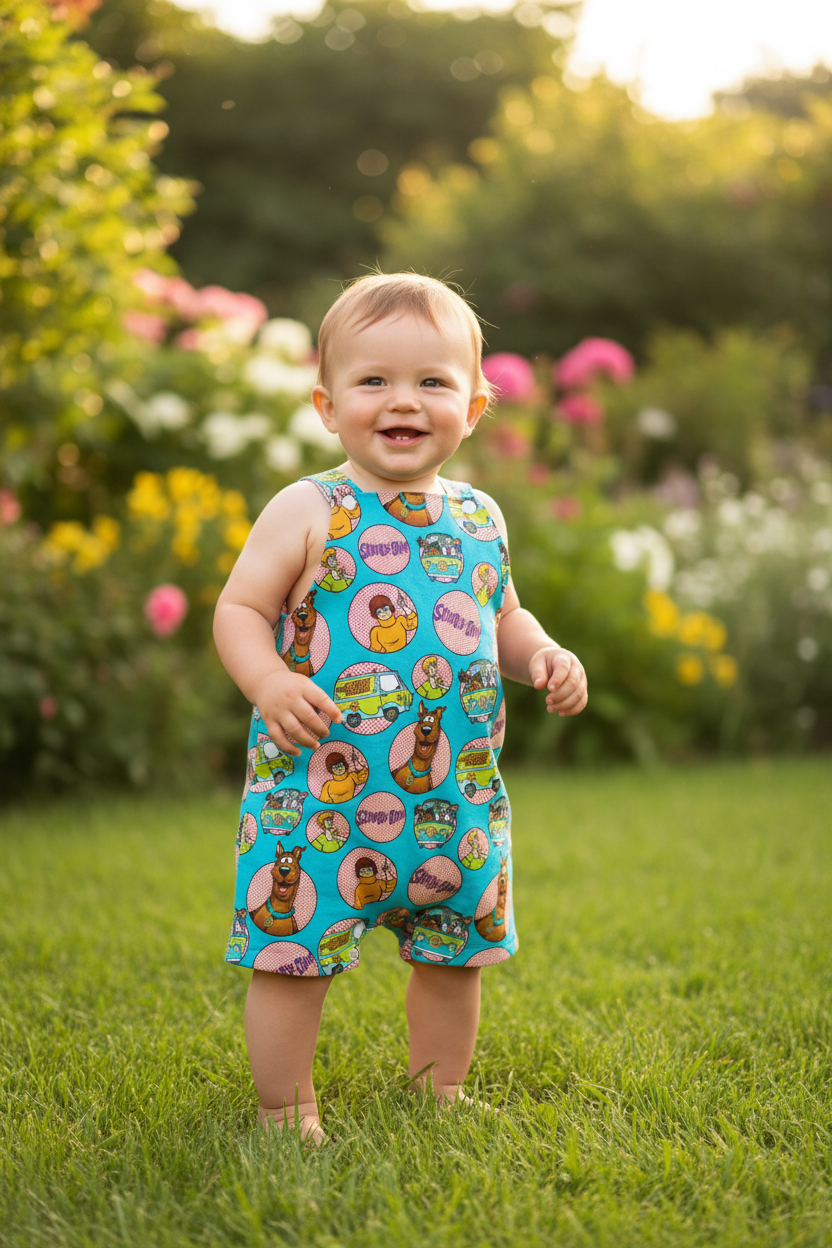 Overalls, Baby / Toddler Overalls, Short Leg Romper, Size 2