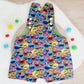 SESAME STREET print Overalls, Baby Overalls, Short Leg Romper, Size 1