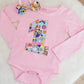 Girls 1st Birthday Long Sleeve Bodysuit &  Headband Set, Size 0 - Dogs