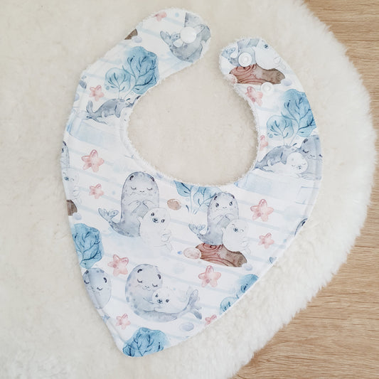 Bandana Dribble Bib, Handmade Baby Bib, Cotton / Bamboo, Ultra Absorbent