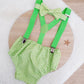 GREEN GINGHAM Boys Cake Smash Outfit, Size 1